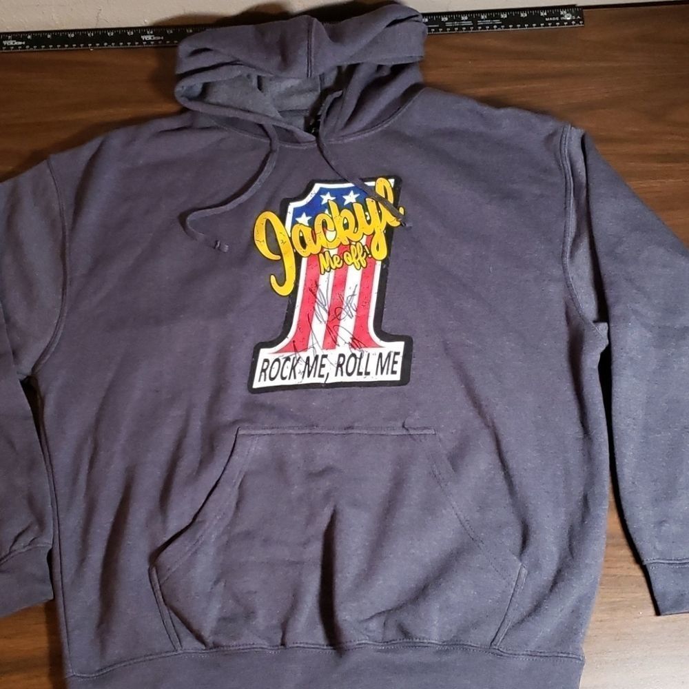 Signed Jackyl Me Off Band Hoodie XL‎ Rock Me Roll Me Grey Sweatshirt Autographed